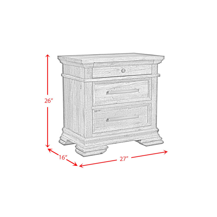 Park Ridge - 3-Drawer Nightstand - Charcoal