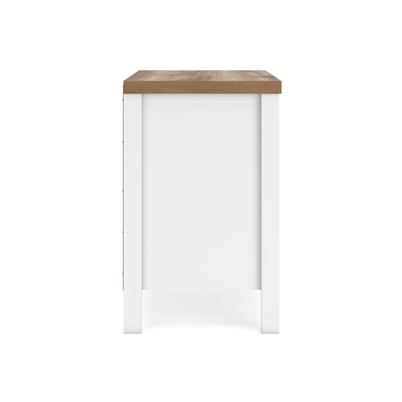 Kerisden - Two Drawer Night Stand - White / Brown