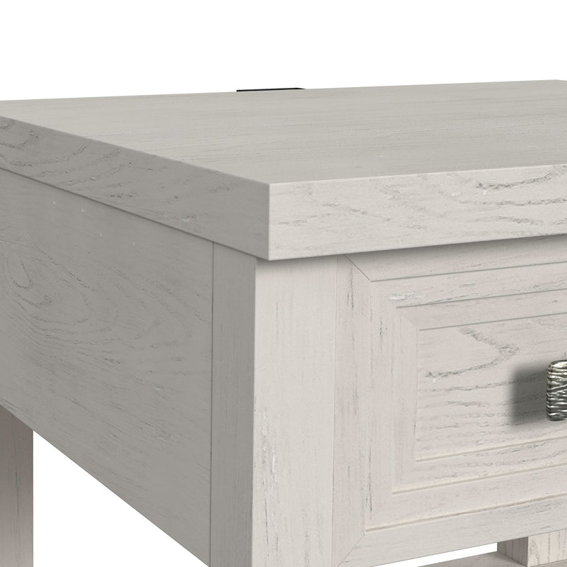 Avalanche - End Table With USB - Antique White