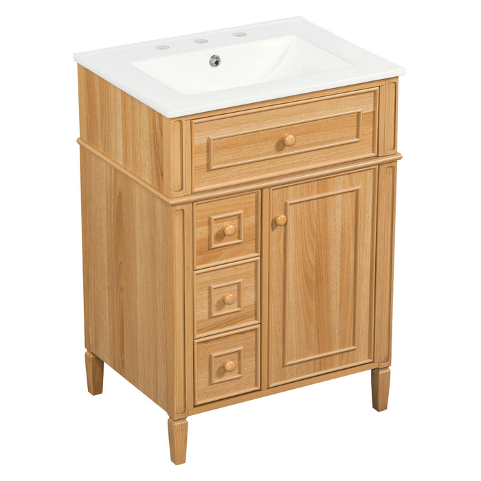 Bathroom Vanity With Flip Out Drawer, 2 Soft-Close Drawers