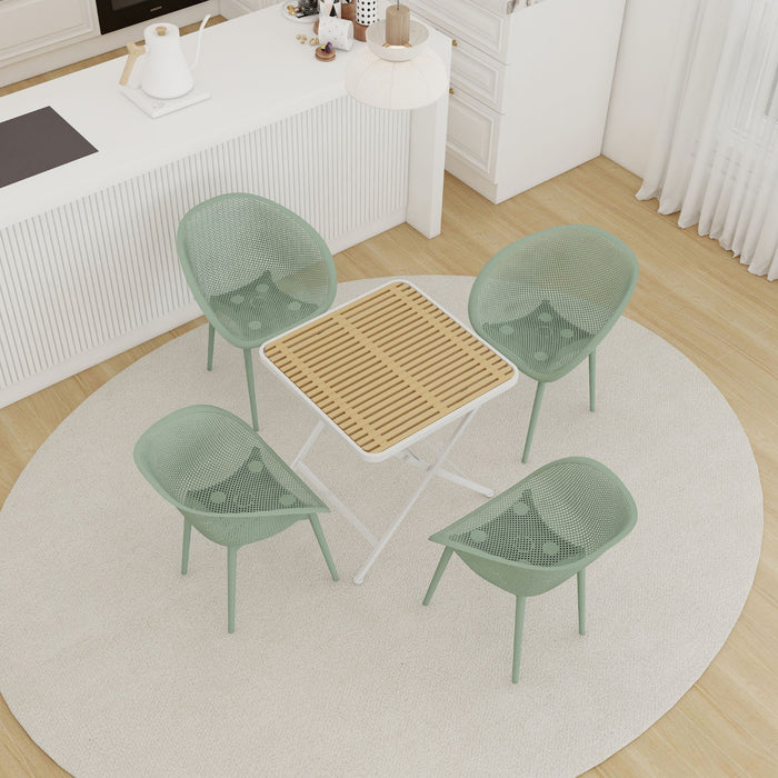 2 Piece Durable Single Chair With Hollow Out Design