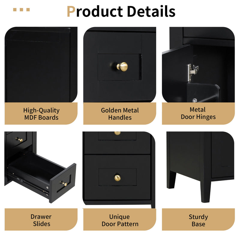 Bathroom Vanity With Sink, 3 Drawers And Adjustable Shelf, Freestanding Storage Unit