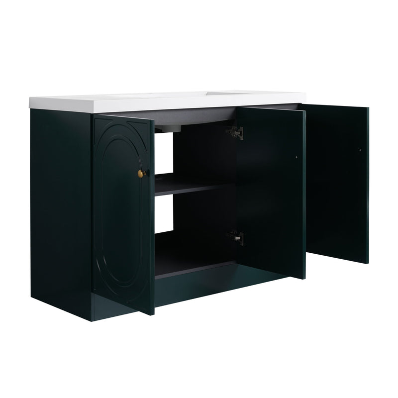 Contemporary Freestanding Bathroom Vanity With Resin Sink & Soft-Close Cabinet Doors