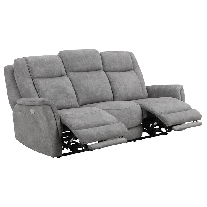 Linus - Zero Gravity Power Reclining Sofa - Hudson Gray