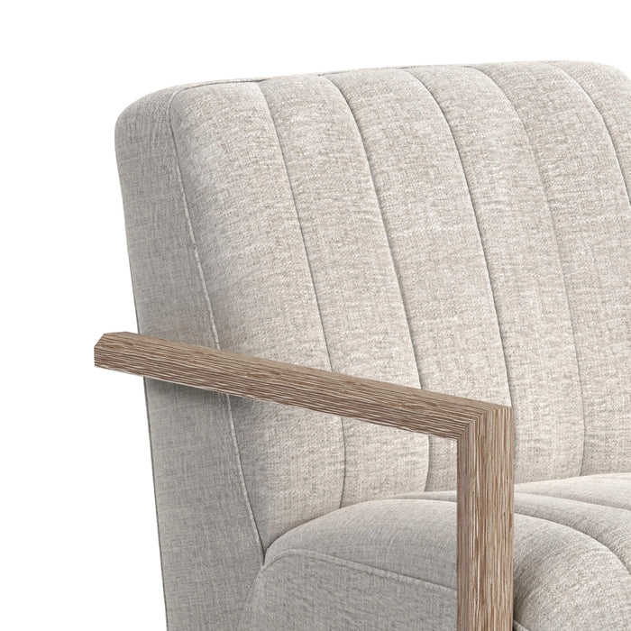 Blaze Swivel Chair in Laurence Cream with Natural Arm