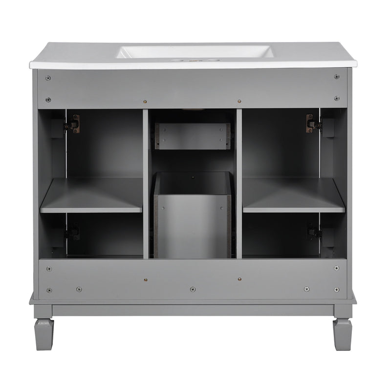 Bathroom Vanity With Top Sink, Cabinet With 2 Soft Closing Doors And Drawers