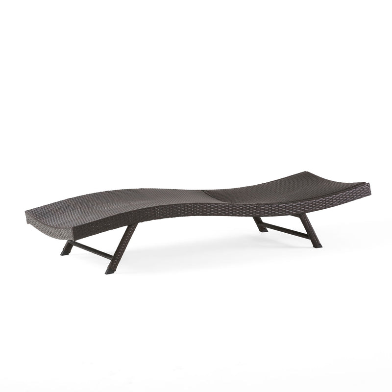 Kauai - Modern Style Wicker Chaise Lounge - Brown Multi