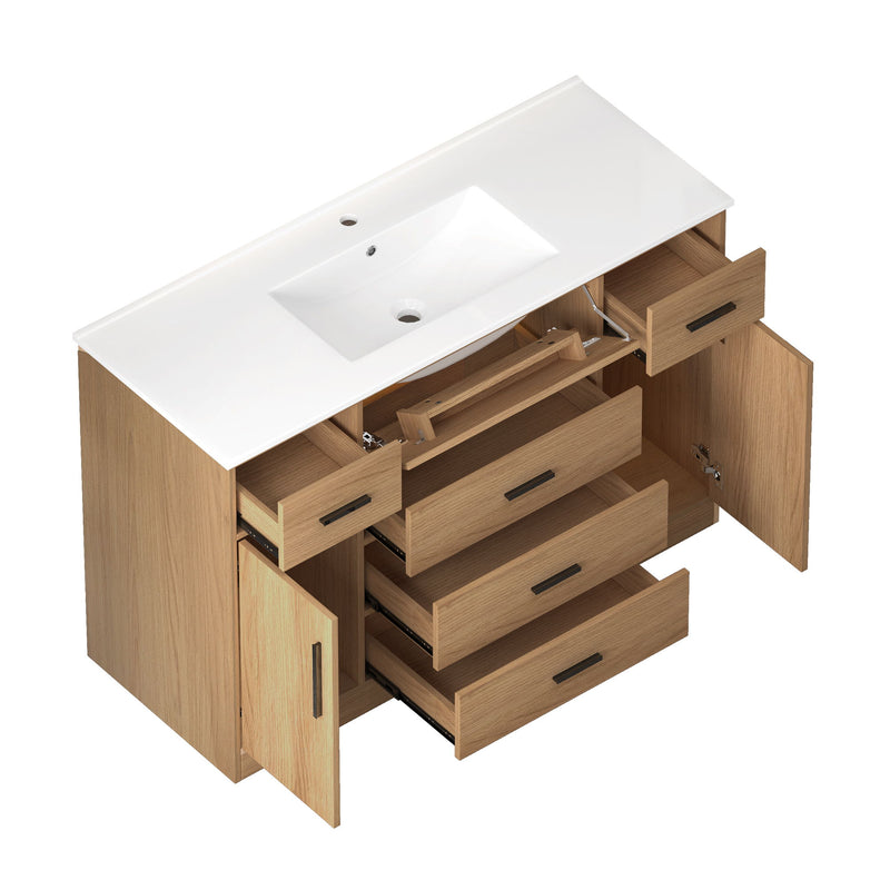 Bathroom Vanity With Abundant Storage 2 Soft Close Doors And 6 Drawers