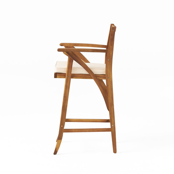 Barstool With Soft Curved Lines And Sturdy Frame (Set of 2) - Brown