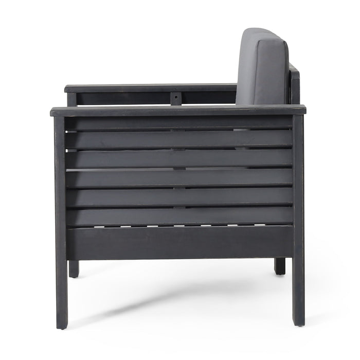 Slat Design Club Chairs With Cushions