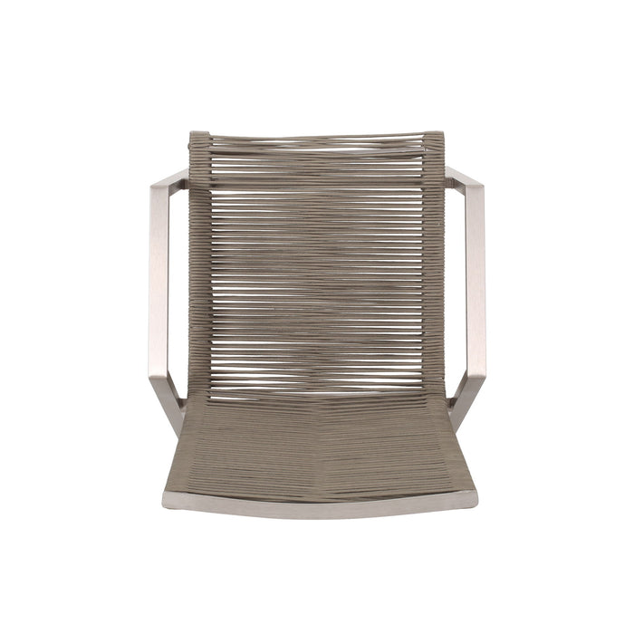 Outdoor Modern Aluminum Dining Chair Set With Rope Sea (Set of 2)