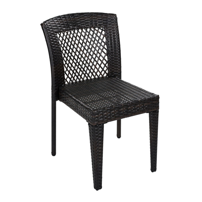 5 Piece Patio Dining Set With Chairs, Outdoor Furniture - Brown Multi / Light Teak