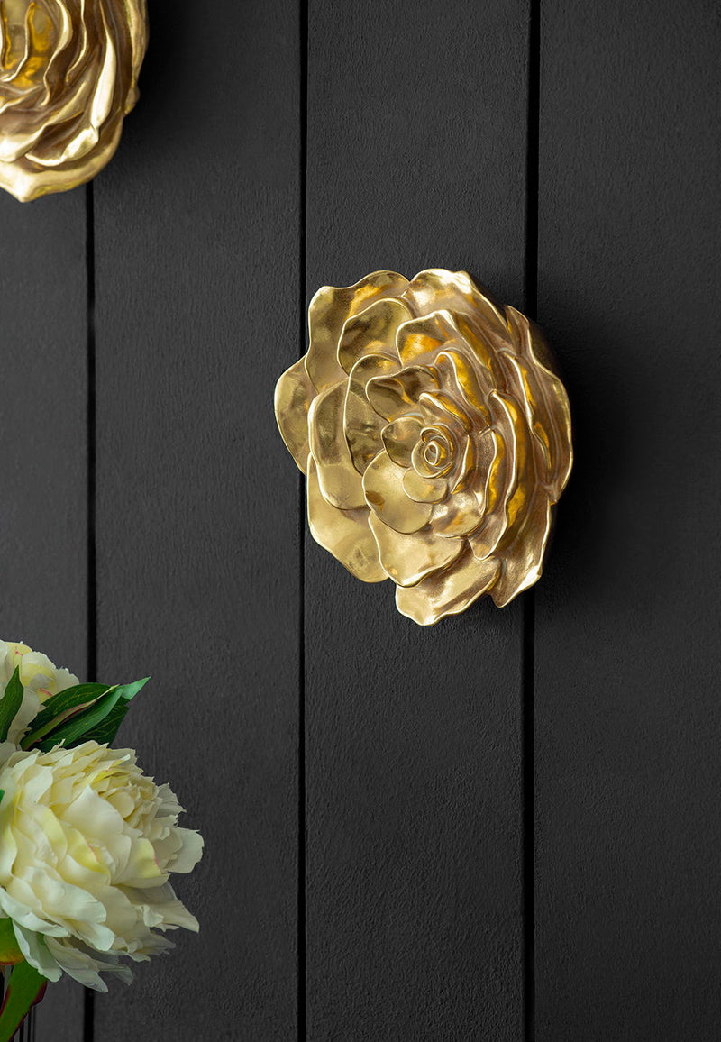 Rose Hanging Wall Accents (Set of 2) - Gold