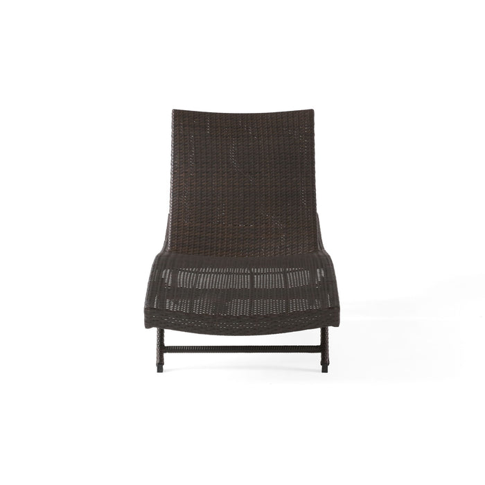 Kauai - Modern Style Wicker Chaise Lounge - Brown Multi