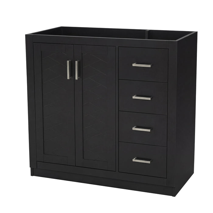 Retro Style Bathroom Vanity, 3 Drawers & Soft Closing Doors
