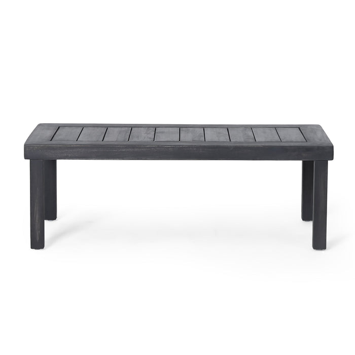 Acacia Wood Loveseat And Coffee Table Set With Cushions