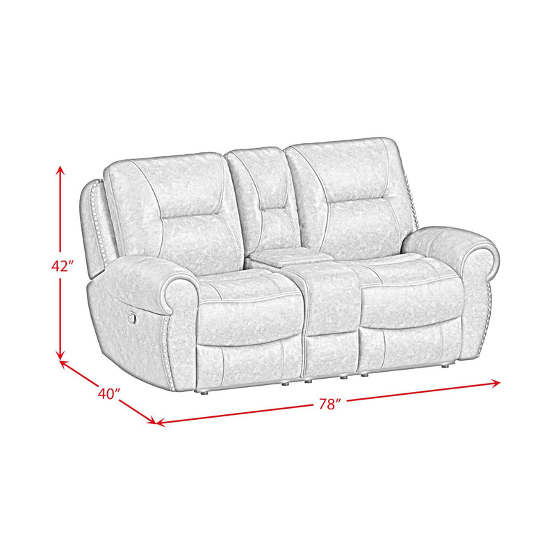 Topeka - Loveseat With Console, Hidden Cups - Rocky Brown