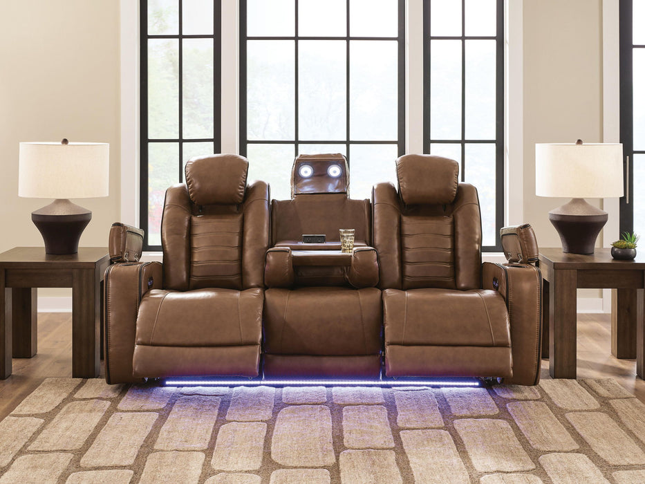 Gruaro - Power Reclining Sofa With Adjustable Headrest - Amber