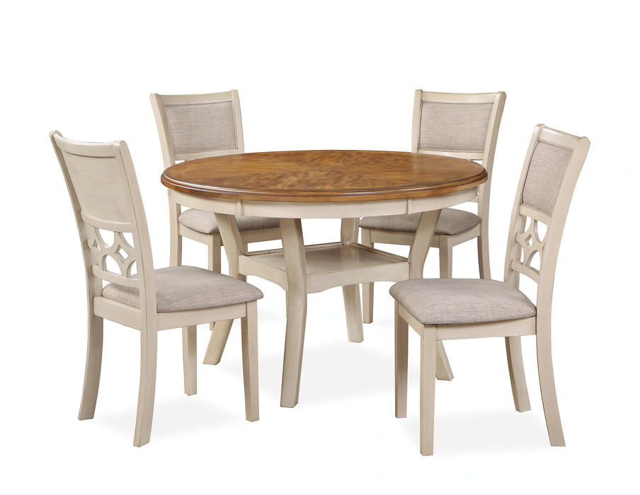 Mitchell 5 Pc Dining Set-Two Tone Bisque/Brown