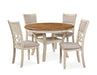 Mitchell 5 Pc Dining Set-Two Tone Bisque/Brown