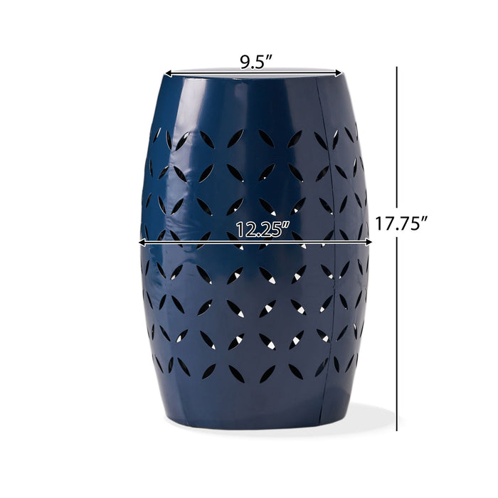 Outdoor Lace Cut Side Table - Navy Blue