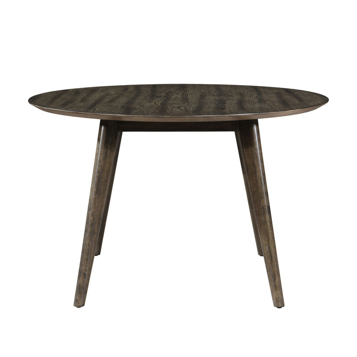 Rex - 48" Round Dining Table & 4 Open Back Chairs - Dark Brown