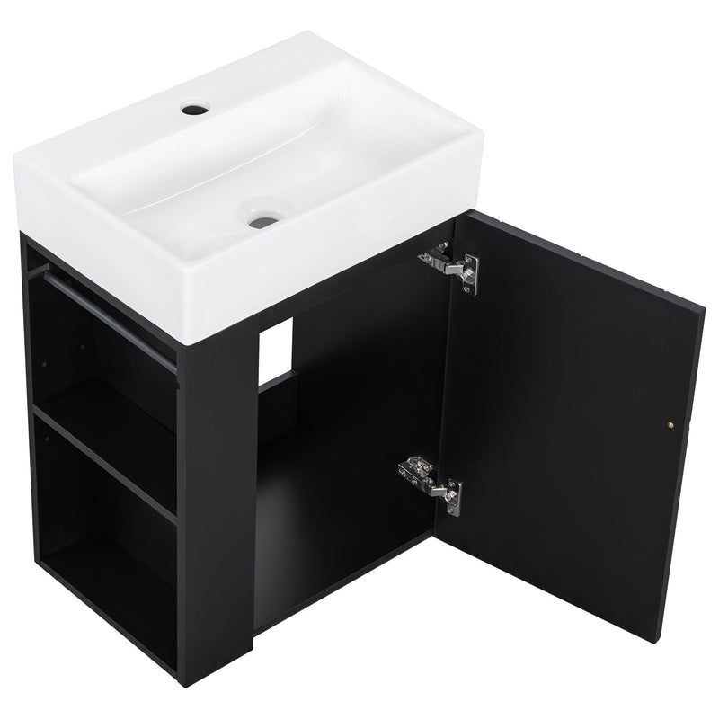 Modern Bathroom Vanity With Sink, Diamond Pattern Doors