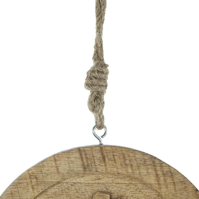 Wooden Hanging Circle With Snowflake Cut Decorative Hanging Christmas Tree Ornaments For Holiday Party Decorations (Set of 12) - Multi