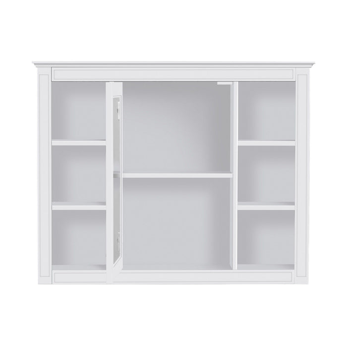 Bathroom Vanity With Mirror Cabinet, Single Sink With 2 Soft Closing Doors And 4 Drawers