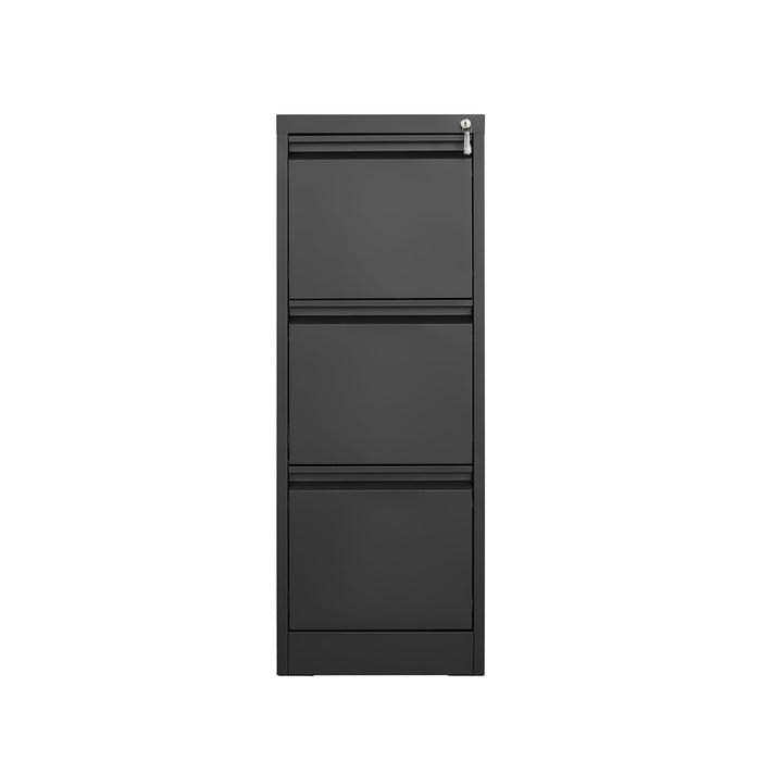 Durable Metal 3 Drawer File Cabinet With Lock For Office Storage