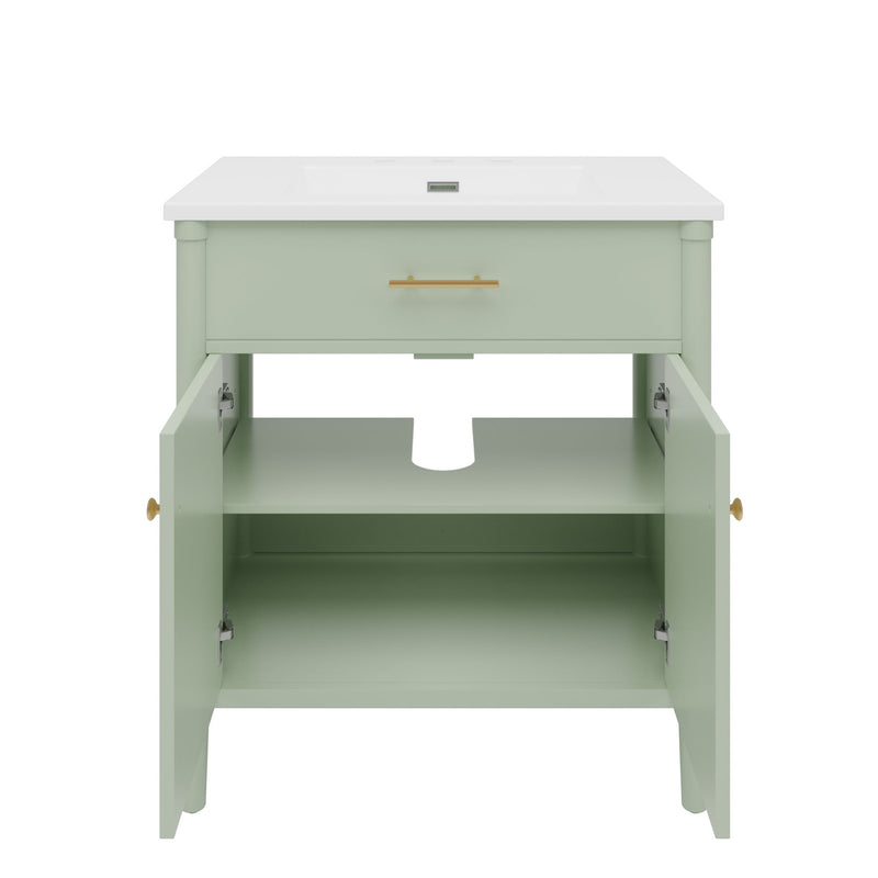 Bathroom Vanity With Sink, Soft Close Doors And Adjustable Shelf