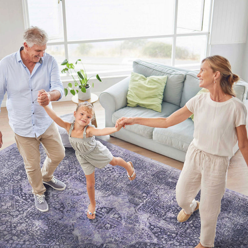 Maval - 8' X 10' Washable Area Rug - Anthracite
