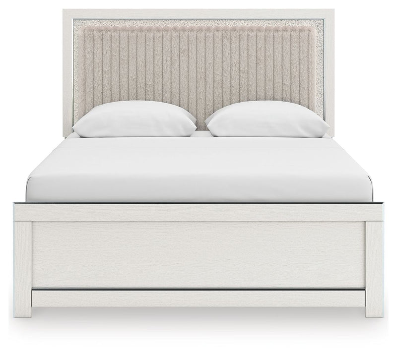 Zuraleus - Upholstered Panel Platform Bed With Roll Slats