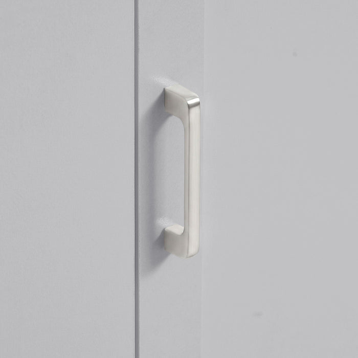 Tall Freestanding Bathroom Storage Cabinet With Adjustable Shelves And Side Hooks