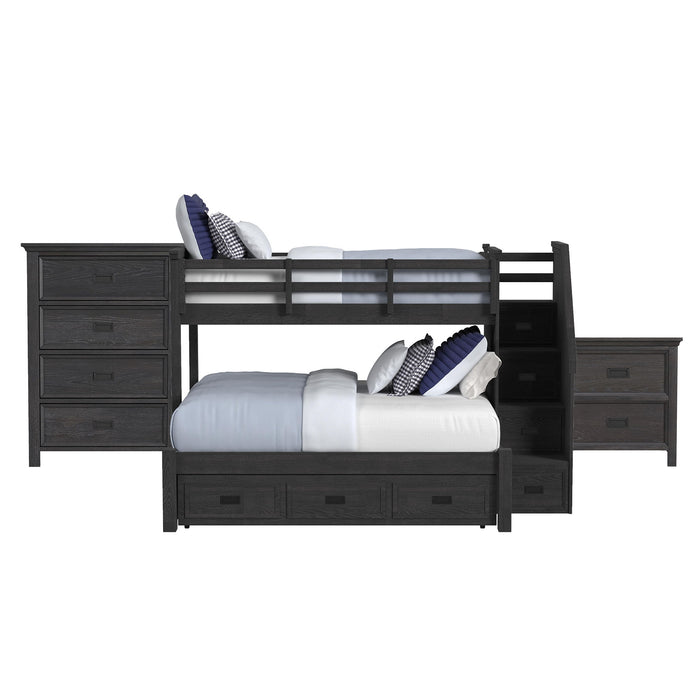 Hampton Kids - Bunk With Staircase And Trundle Bedroom Set