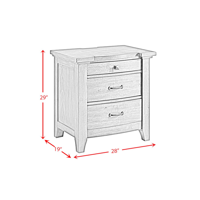 Gage - 3-Drawer Nightstand With USB And Power - Chestnut