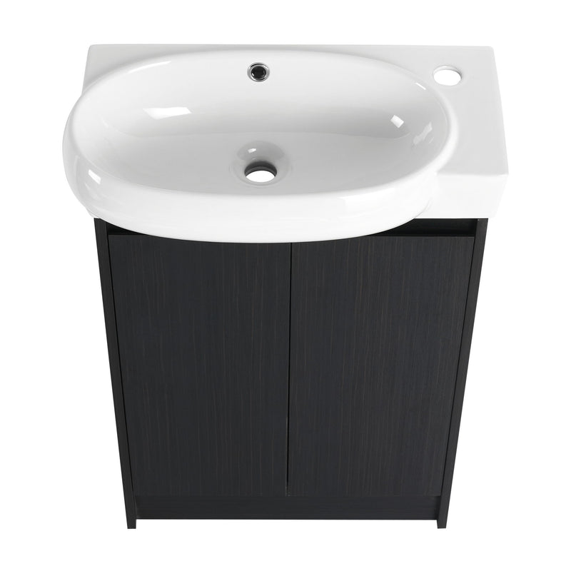 Freestanding Bathroom Vanity With Sink And Storage Rack, Soft Close Doors Base With Basin