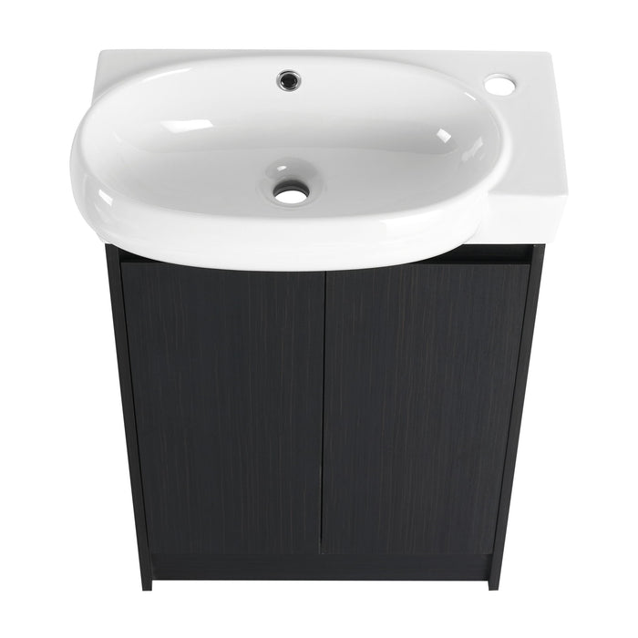 Freestanding Bathroom Vanity With Sink And Storage Rack, Soft Close Doors Base With Basin