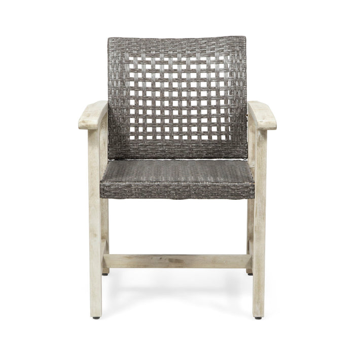 Outdoor Dining Chair Acacia Wood Frame (Set of 2)