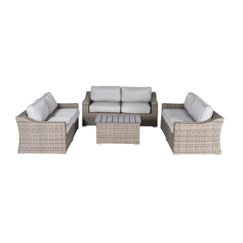 7 Piece Patio Sofa Set With Cushions For Outdoor Comfort - Gray Mix