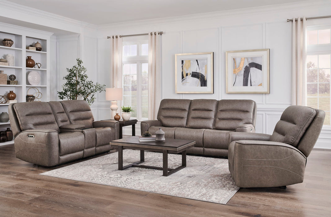 Lawson - Power Zero Gravity Tilt Console Loveseat P2 - Sydney Brunette