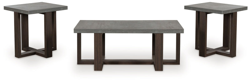 Dynnford - Occasional Table Set (Set of 3) - Gray / Brown