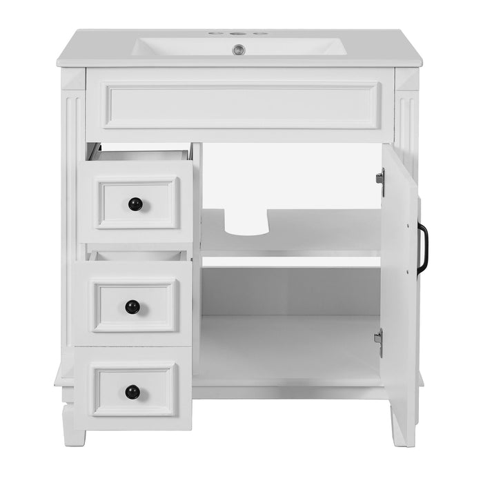 Bathroom Vanity With Sink, Cabinet With 2 Drawers And Adjustable Shelf