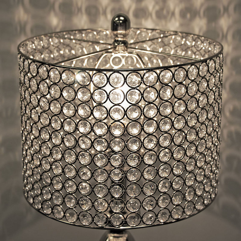 Ashland - Contemporary Table Lamp Round Clear Crystal Beads (Set of 2) - Nickel