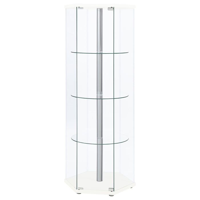 Tenley - 4 Shelf Curio Cabinet With Hexagonal Design