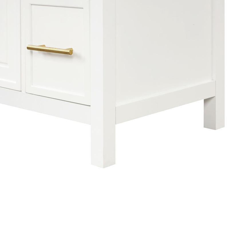 Modern Bathroom Vanity With Sink Top, 2 Doors And 3 Drawers