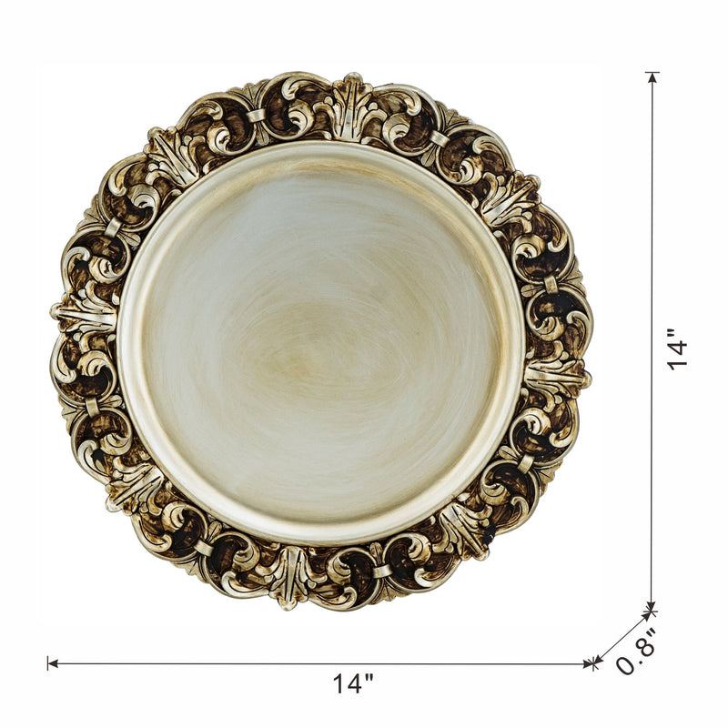 Plastic Charger Plate (Set of 6) - Gold