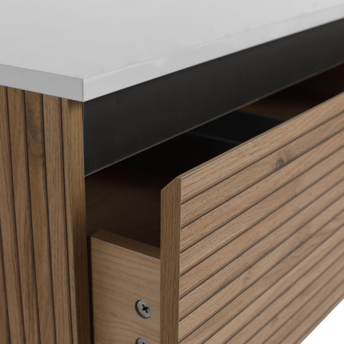 Wall Mounted Bathroom Vanity With Art Sink & 1 Soft Close Drawer