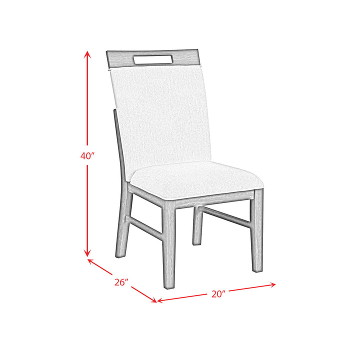 Transcend - Dining Side Chair With Fabric (Set of 2) - Charcoal And Light Gray