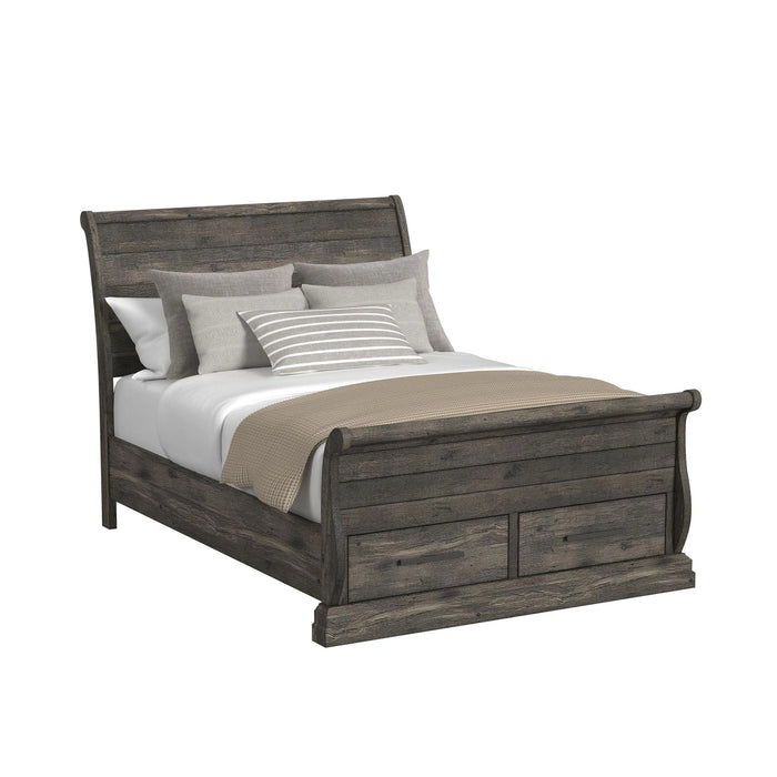 Park Ridge Sleigh Storage Bed in Charcoal